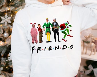 Christmas Movies Friends Christmas Hoodie, Cozy Christmas Hoodie, Grinch Hoodie and Sweatshirt,  Elf Sweatshirt and Hoodie, 140203