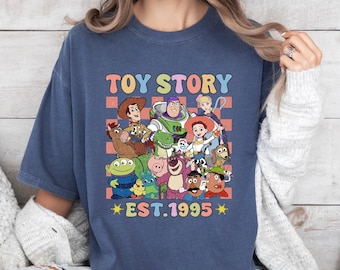 Vintage Toy Story Shirt, Pixar Character Tee, Est 1995 Disney Shirt, Buzz Woody Jessie Family Shirt, Retro Cartoon Graphic Tee, 142221