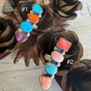 Multi Colored Stone Long Ring