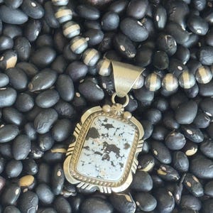 Sterling Silver & White Buffalo Pendant