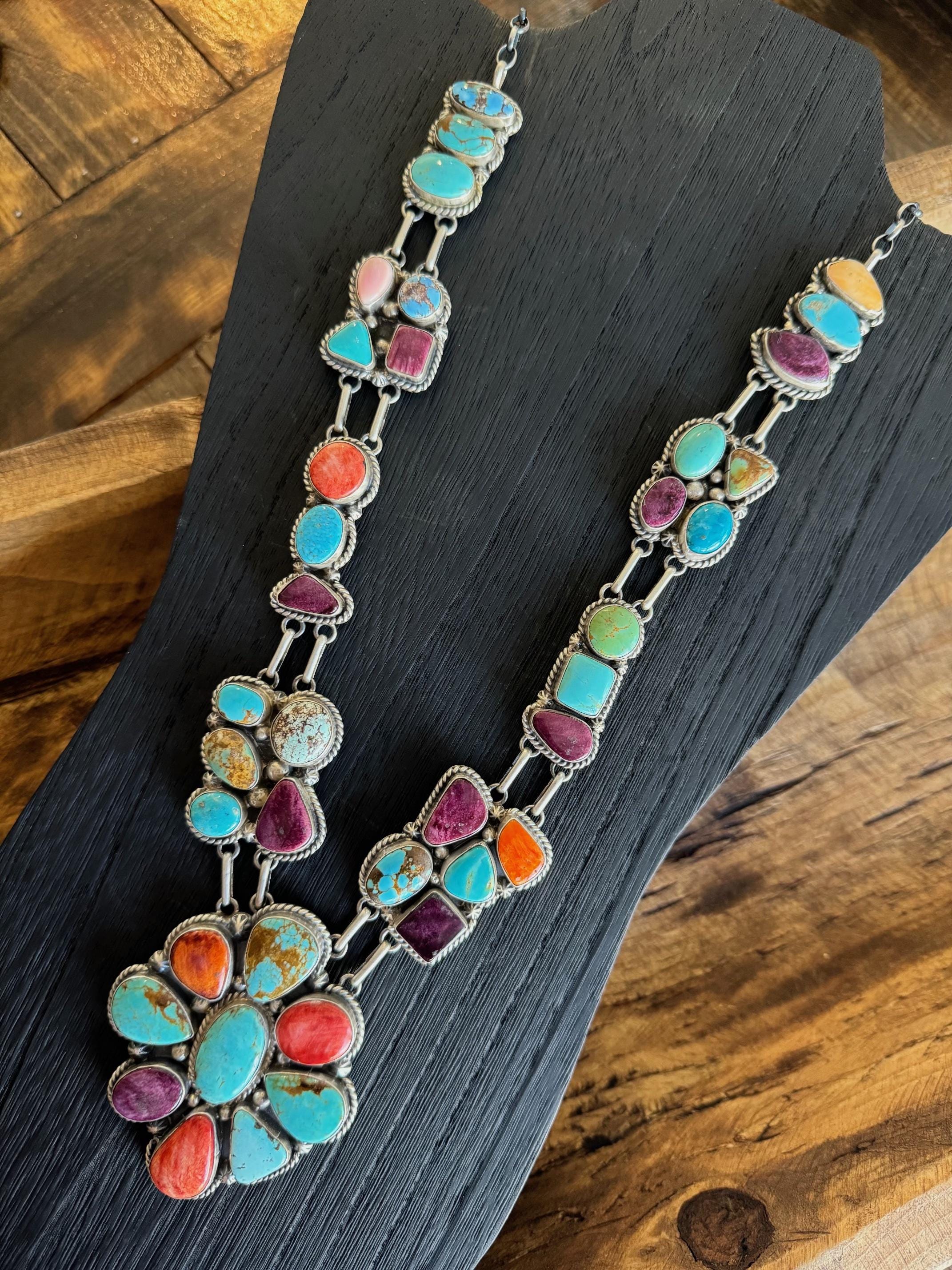 •LIL' QUAD CLUSTER• multi-stone sterling silver necklace (18