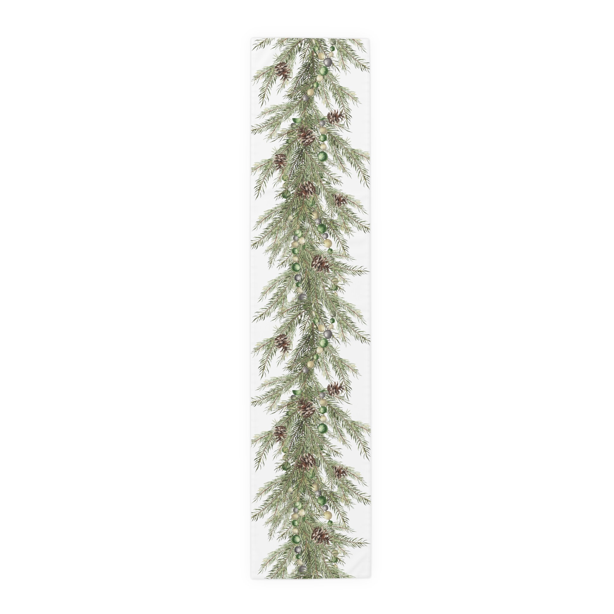 Christmas Garland Table Runner Polyester or Cotton Table Etsy Canada