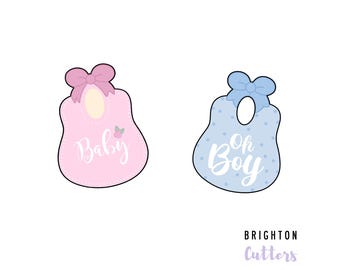 Baby Bib with Bow Cookie Cutters