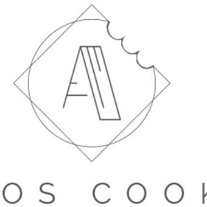 May include: A black and white logo for a company called "Arlos Cookies". The logo features a stylised letter "A" inside a circle and a square. The letter "A" is shaped like a cookie with a bite taken out of it.