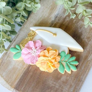 Floral Grad Cap Cookie Cutter