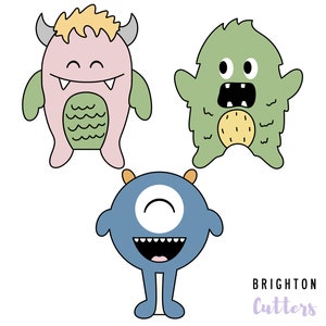 Cute Monster Cookie Cutters