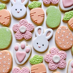 Hoppy Easter Cookie Cutters - Bunny, Jelly Bean, Bunny Foot, Carrot, Flower, Egg