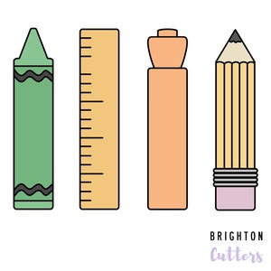 Crayon Ruler Crayon / Ruler / Highlighter / Pencil Cookie Cutters - Etsy