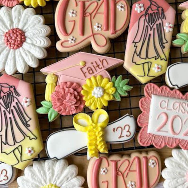 Floral Grad Cap Cookie Cutter image 4