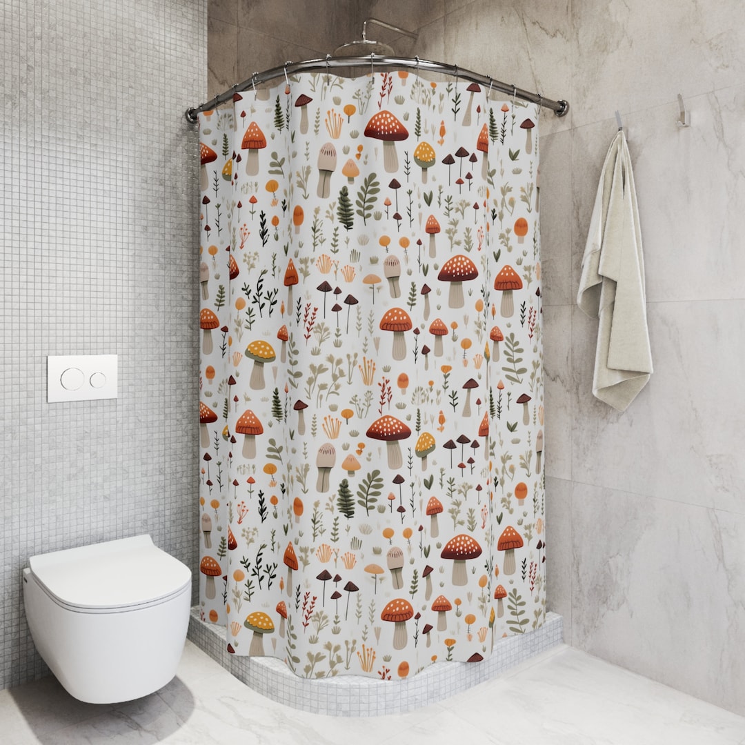 Mushroom Shower Curtain, Mushroom Decor, Mushroom Decorations, Mushroom
