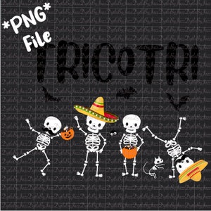 Tricotri funny png, halloween, tick or treat, mexican words, hispanic phrases, skeletons