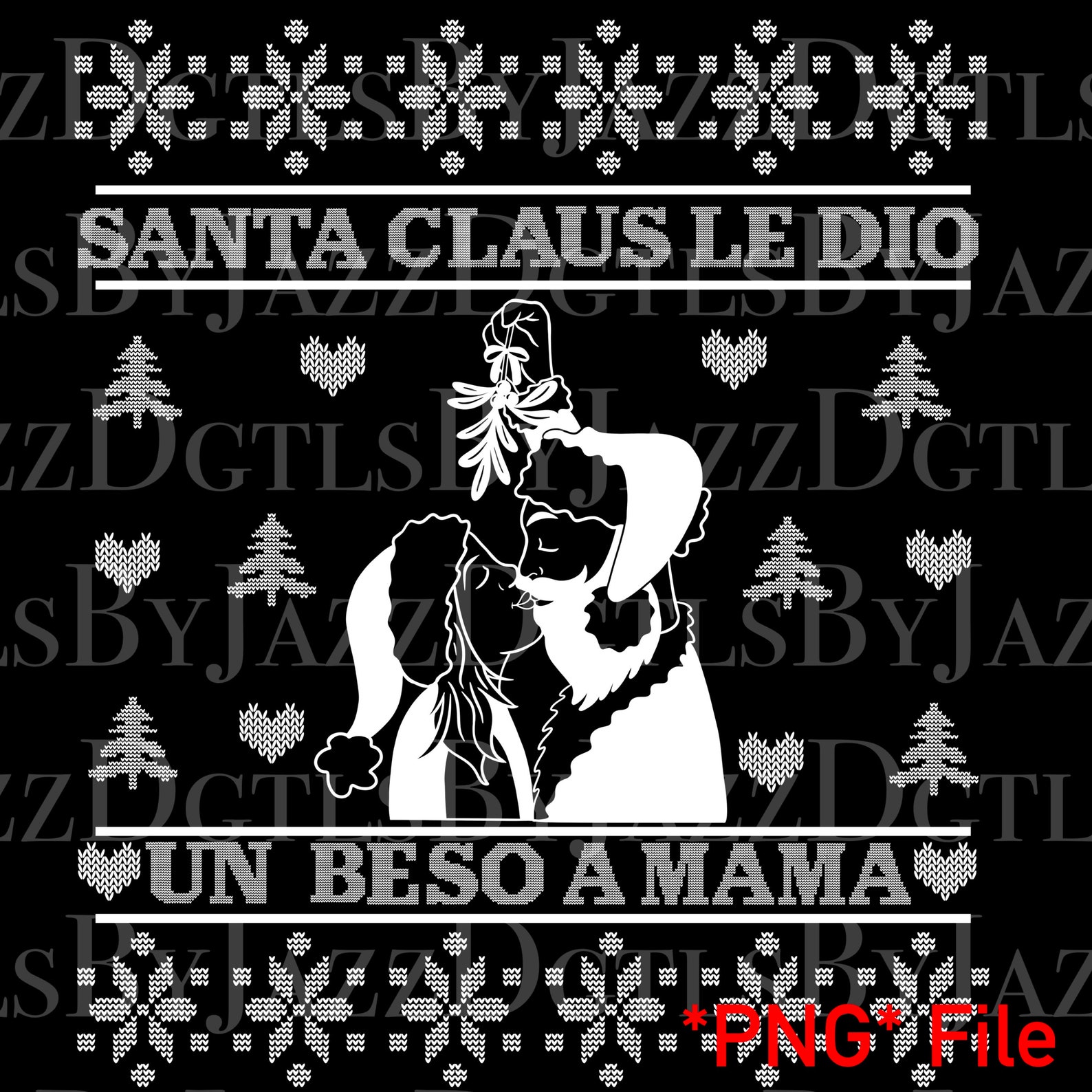 Santa Claus Le Dio Un Beso A Mama Santa Claus Le Dio Un Beso a Mama Png Mexican Christmasugly Sweater Png
