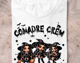 Comadre crew brujitas PNG FILE-Digital halloween witches with bats