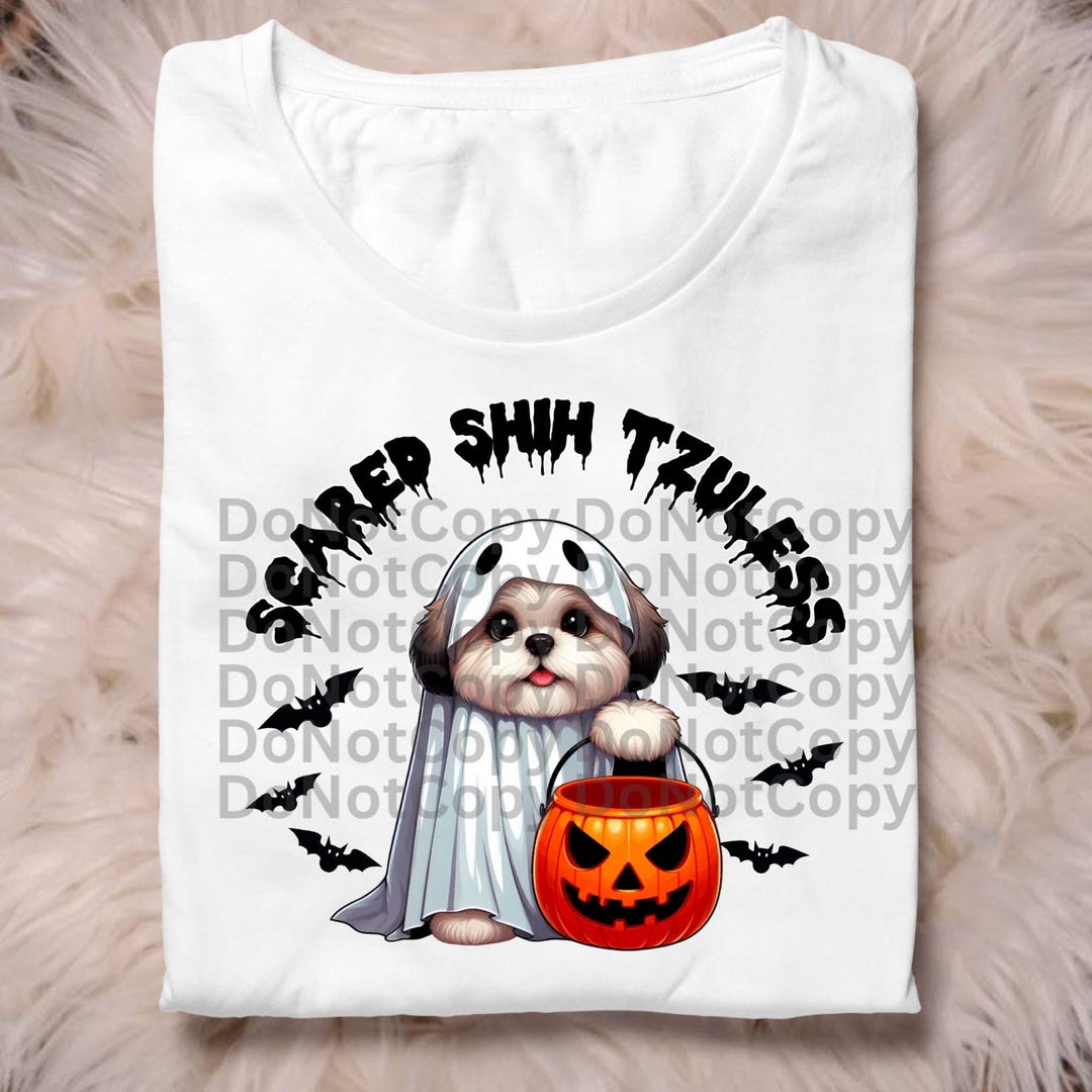 Halloween Ghost Dog PNG: Spooky Shih Tzu Digital File - Etsy