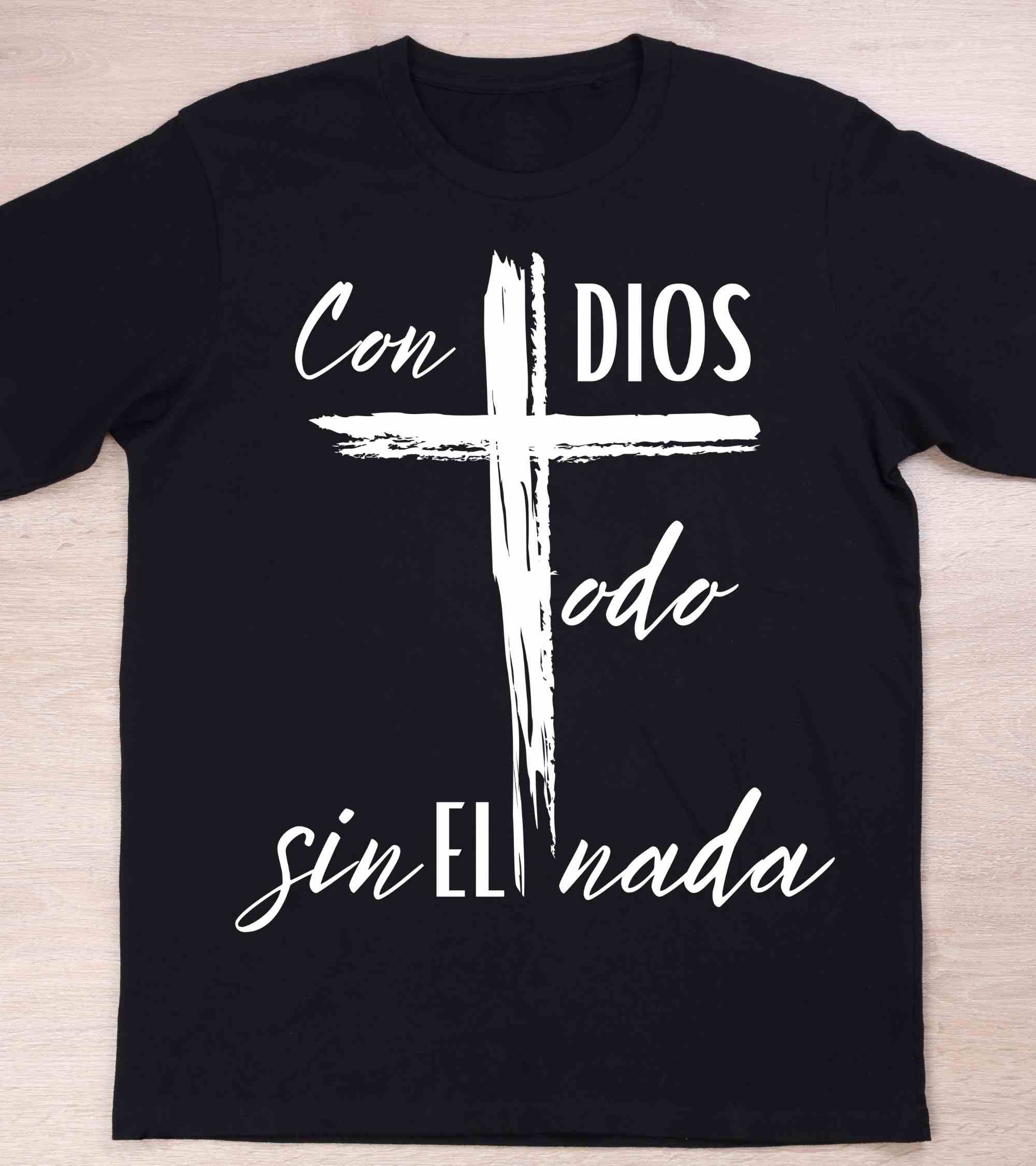 Con Dios Todo Son El Nada Religious Png/svg With Cross - Etsy