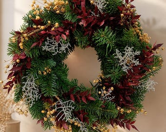 Winterkranz | Trockenblumenkranz | Herbst | Weihnachtsdeko | Tannenkranz | Herbstdekoration | Herbstkranz | Türkranz Winter | Haustür