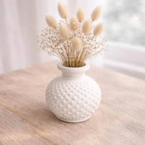 Mini Vase weiß | moderne Keramikvase | kleine Deko Vase 5 cm | Boho Tischdeko | skandinavische Wohn Deko | einzeln, 2er oder 3er Set