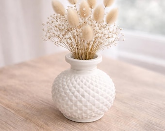 Mini white vase | modern ceramic vase | small decorative vase 4.5 cm | boho table decoration | Scandinavian home decor | available individually, in sets of 2 or 3