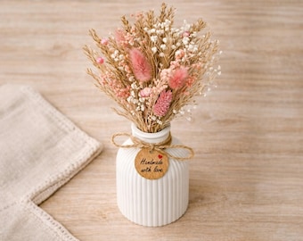 Bouquet di fiori secchi rosa | Piccolo bouquet boho | Bouquet di fiori secchi | Idea regalo | Decorazione per la tavola | Fiori secchi fatti a mano