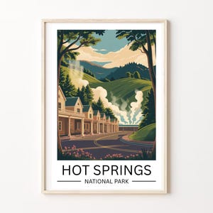 Hot Springs National Park Poster, Large Poster, Small Poster, National Park Art Print, Arkansas Art Print, Travel Poster, Landscape Art