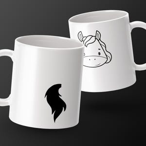 Cute Horse Face Mug, Cartoon Animal Mug, Kids Mug, Horse Lover Gift, Funny Animal Mug, Unique Gift Idea, Coffee Mug