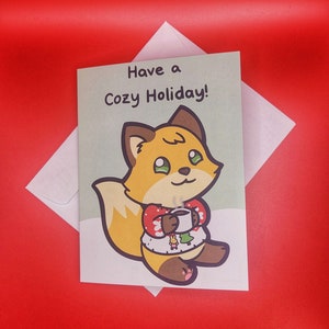 Cute Cozy Fox Holiday Card