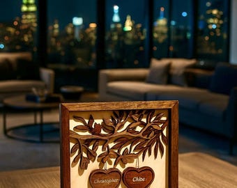 Personalized Wedding Gift | Custom Wooden Heart Sign with Couple Names | Rustic Love Keepsake for Anniversary, Engagement, Home Decor