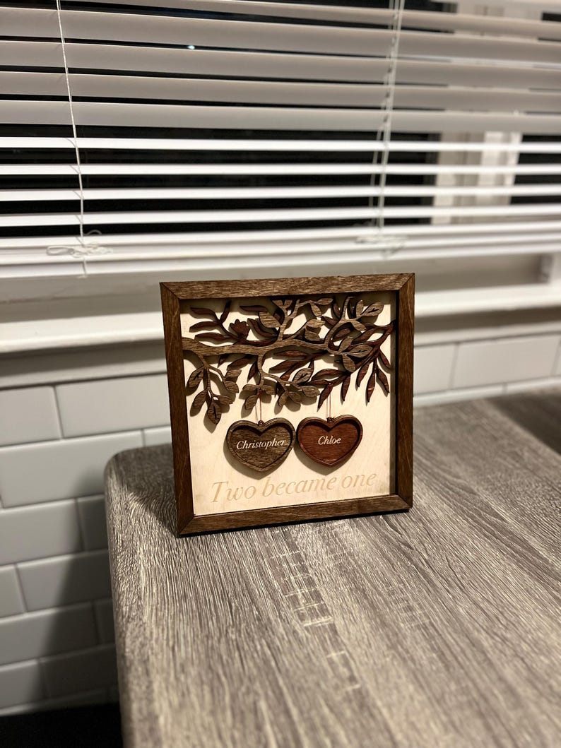 Personalized Wedding Gift • Custom Wooden Heart Sign • Couple Name Sign ...