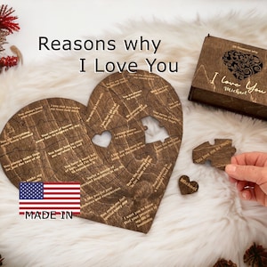 Anniversary Gift for Her - Reasons I love you, Valentines Day Personalized gift for her, Gift for Girlfriend, Birthday Gift for Women