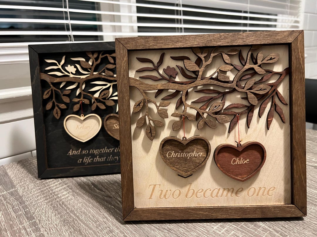 Personalized Wedding Gift • Custom Wooden Heart Sign • Couple Name Sign ...