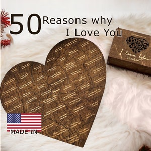Reasons why I Love You, Personalized gift for her, Gift for Girlfriend, Birthday Gift for Women, Anniversary Gift, I Love You Because
