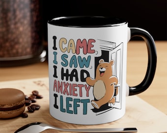 Ich kam, ich sah, dass ich Angst hatte, also ging ich Tasse | Lustige Angst Tasse Geschenk | Kaffeeliebhaber Geschenk | Witzige Kaffeetasse | Geschenk für Introvert Humor-Becher