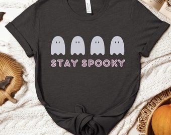 T-shirt Restez effrayant, chemise de saison effrayante, vêtements d'Halloween