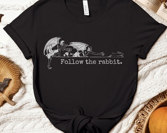 T-shirt Follow the Rabbit, chemise occulte, vêtements alternatifs