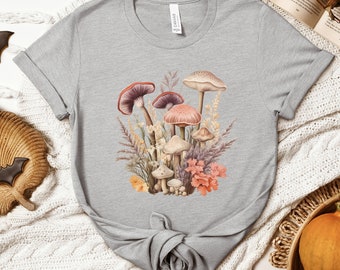 Chemise champignon cottagecore, t-shirt naturalisme foncé, cottagecore gothique