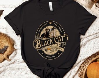 T-shirt d'apothicaire, bizarreries et curiosités, chemise chat noir