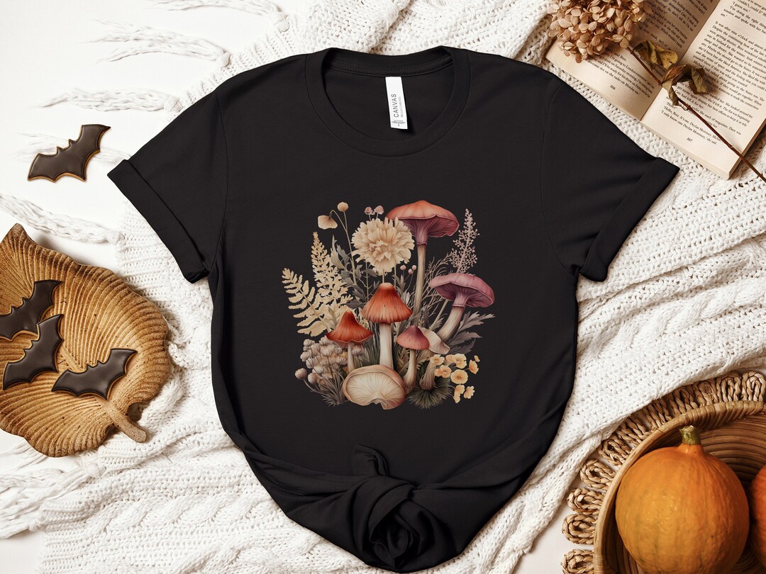 Cottagecore Mushroom Shirt, Dark Naturalism T-shirt, Gothic Cottagecore ...