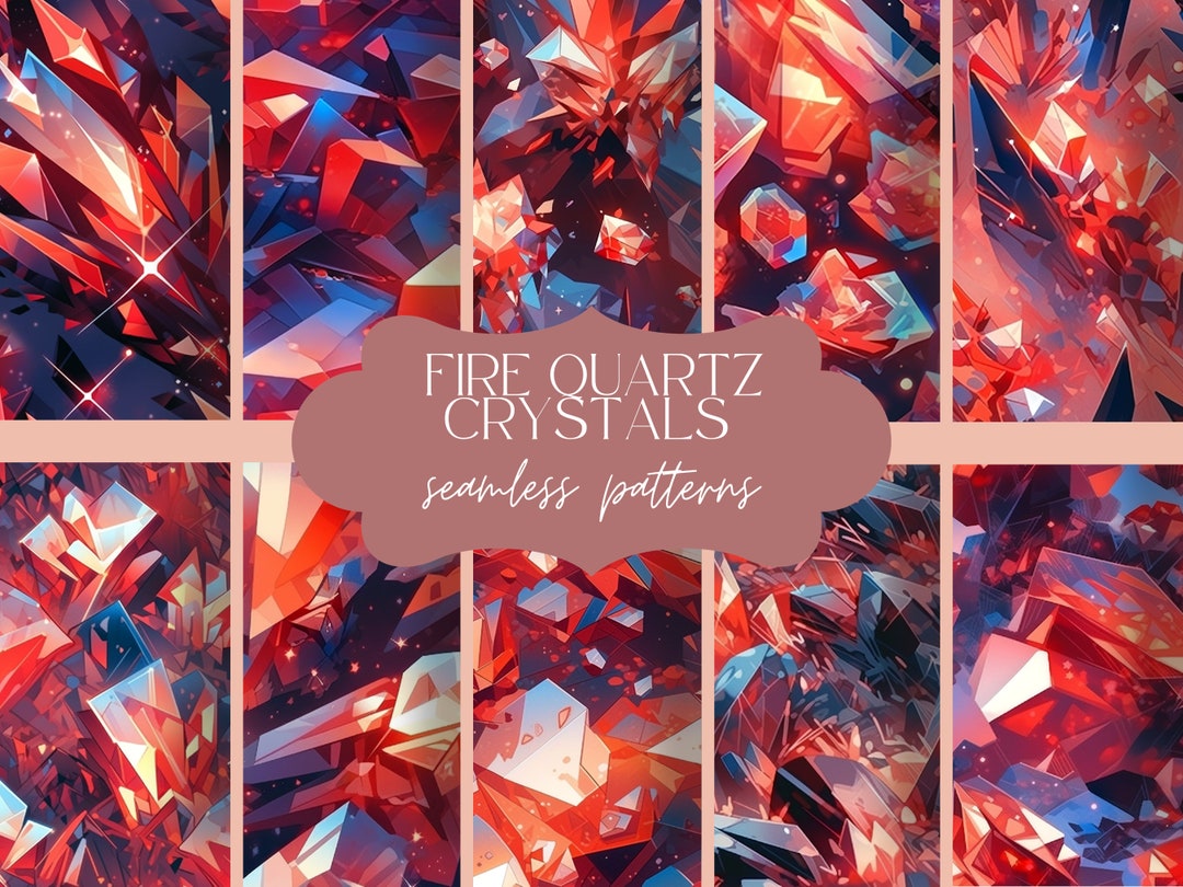 Fire Crystal Texture 12 Fire Red Quartz Crystal Pattern | Seamless Gemstone Texture | Gem ...
