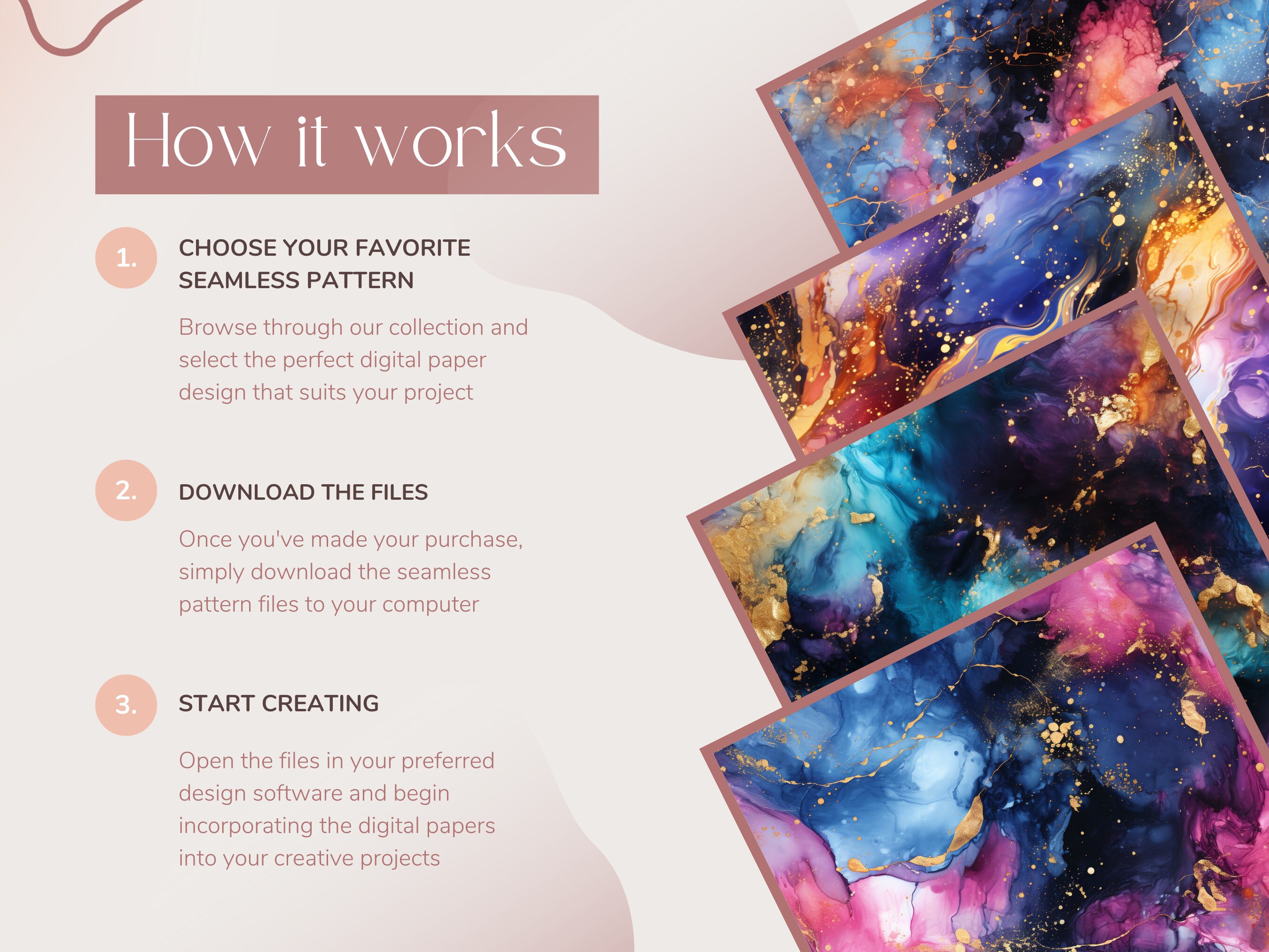 12 Gold Glitter Galaxy Seamless Pattern | Watercolor Space Texture ...