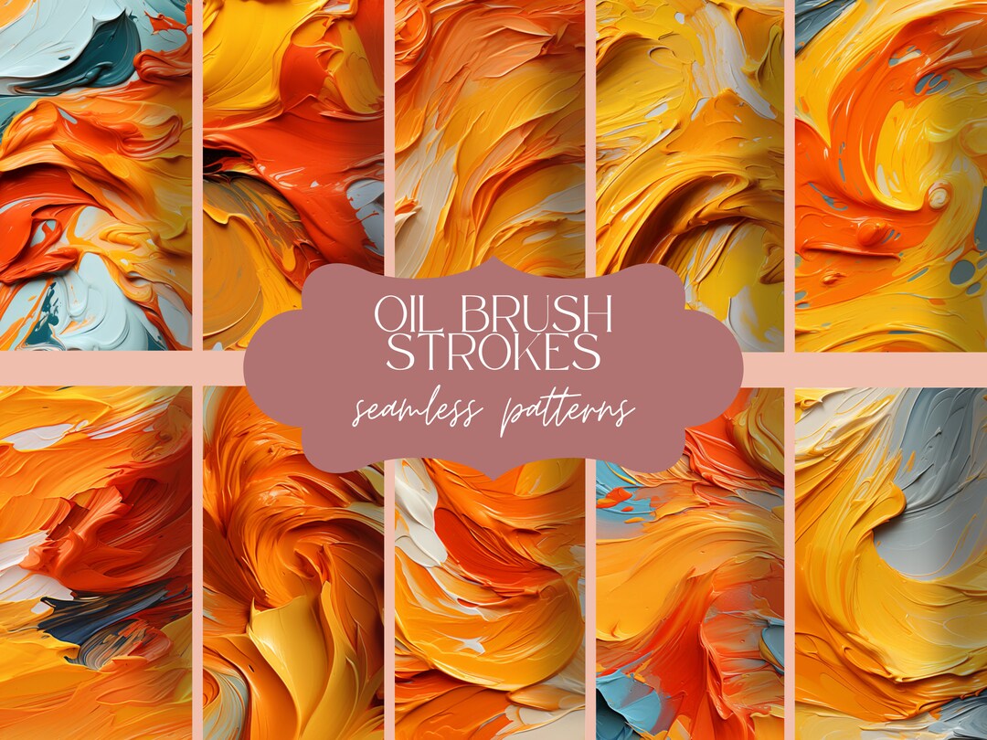16 Oil Brush Strokes Texture Seamless Painting Pattern Etsy