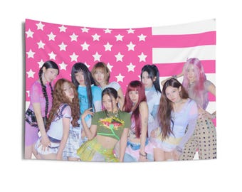 TWICE Sana America Flag Banner, Twice Members Kpop Flag Tapestry