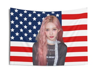 Ive Gaeul Face Card Bandera Americana, Ive Concert Banner, Ive Kpop Flag, Ive Tour 2026