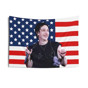 Bang Chan Smile American Flag, Stray Kids Concert Banner, SKZ Kpop Banner, Stray Kids Ate, Skz DominAte, Stray Kids 2025