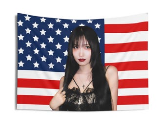 Twice Sana Stunning Visuals American Flag, Sana American Tapestry
