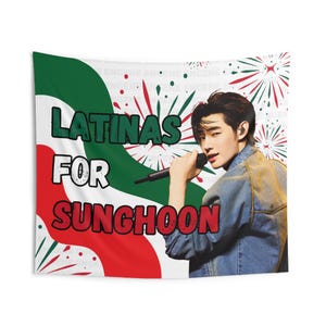 Sunghoon Latina Mexican Flag, Enha Concert Banner, Enha Kpop Flag, Enha No Doubt, Enha World Tour