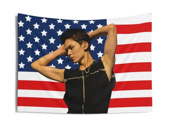 Scoups Wink American Flag, Seventeen Kpop Flag, Seventeen Follow