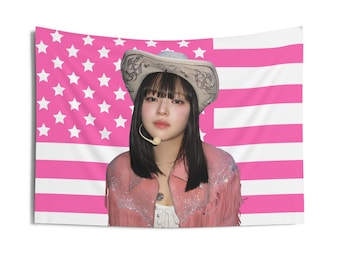 Twice Momo Blonde Bandana America Flag, Twice Members Kpop Banner