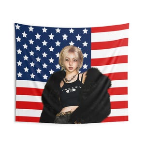 Aespa Karina Visuals American Flag, Aespa Concert Banner, Aespa Kpop Flag, Aespa Dirty Work, Aespa Synk Parallel Line, Aespa Tour 2025