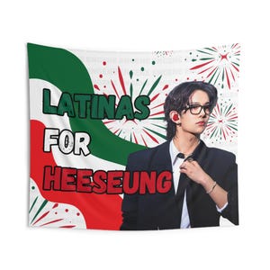 Heeseung Stunning Latina Mexican Flag, Enha Concert Banner, Enha Kpop Flag, Enha No Doubt, Enha World Tour