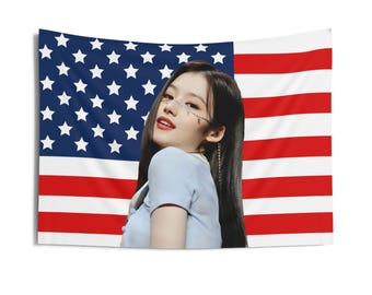 Twice Mina Blonde American Flag, Twice Concert Banner, Twice Kpop